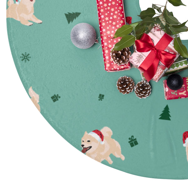 Shiba Inu Christmas / Cream Shiba Christmas Tree Skirts