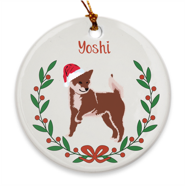 Custom Name Sesame Shiba Porcelain Ornaments