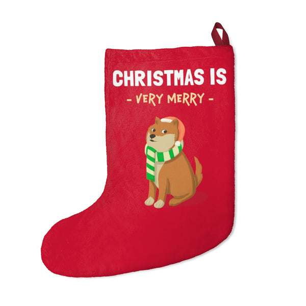 Christmas is Very Merry / Red Shiba Christmas Stocking