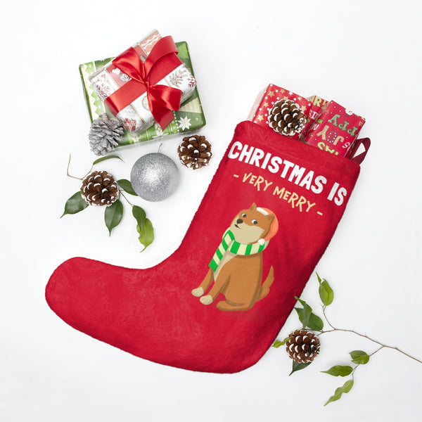 Christmas is Very Merry / Red Shiba Christmas Stocking