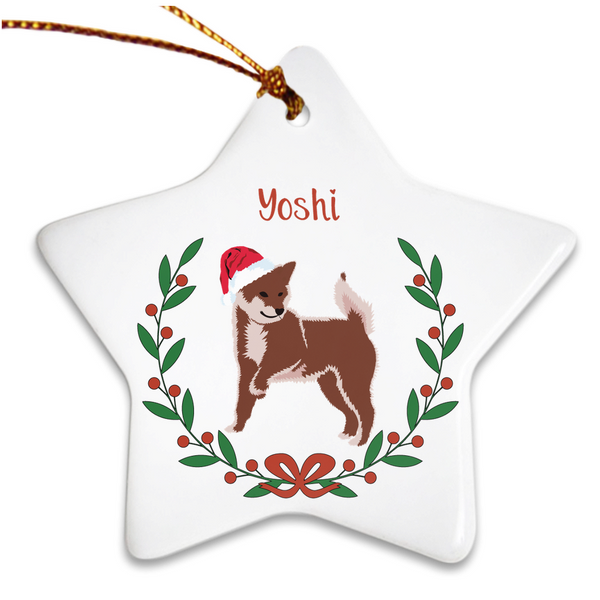 Custom Name Sesame Shiba Porcelain Ornaments