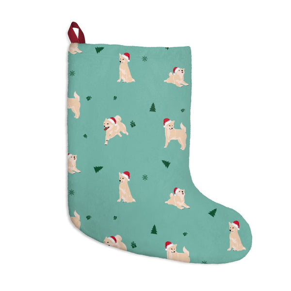 Shiba Inu Christmas / Cream Shiba Christmas Stocking