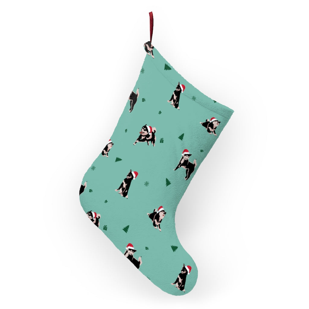 Shiba Inu Christmas / Black and Tan Shiba Christmas Stocking