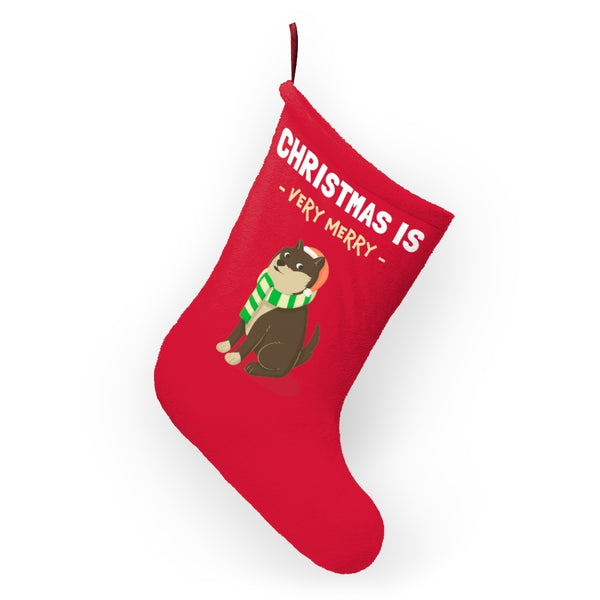 Christmas is Very Merry / Sesame Shiba Christmas Stocking