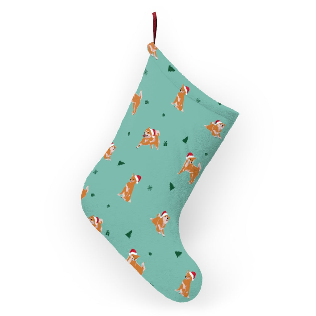 Shiba Inu Christmas / Light Red Shiba Christmas Stocking