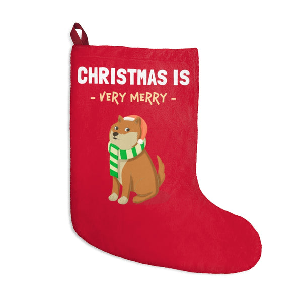 Christmas is Very Merry / Red Shiba Christmas Stocking