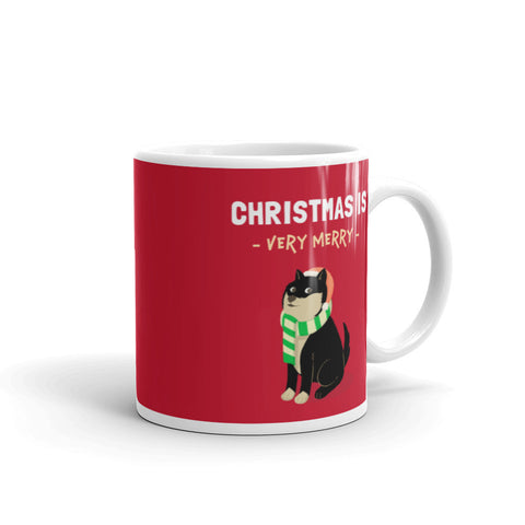 Christmas is Very Merry / Black and Tan Shiba Mug