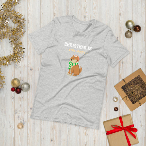 Christmas is Very Merry / Red Shiba Unisex T-Shirt