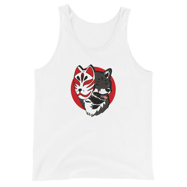 Kitsune Masked Shiba / Black and Tan Shiba Unisex Tank Top