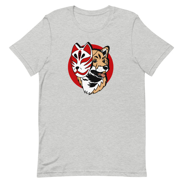 Kitsune Masked Shiba / Light Red Shiba Unisex T-Shirt