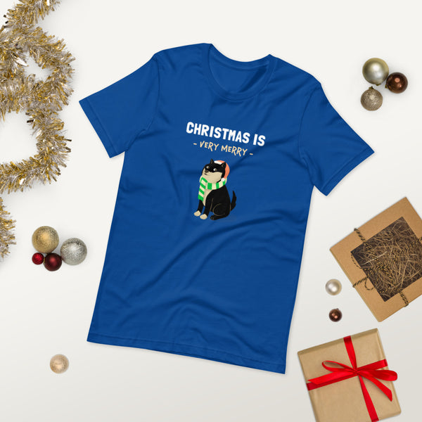 Christmas is Very Merry / Black and Tan Shiba Unisex T-Shirt