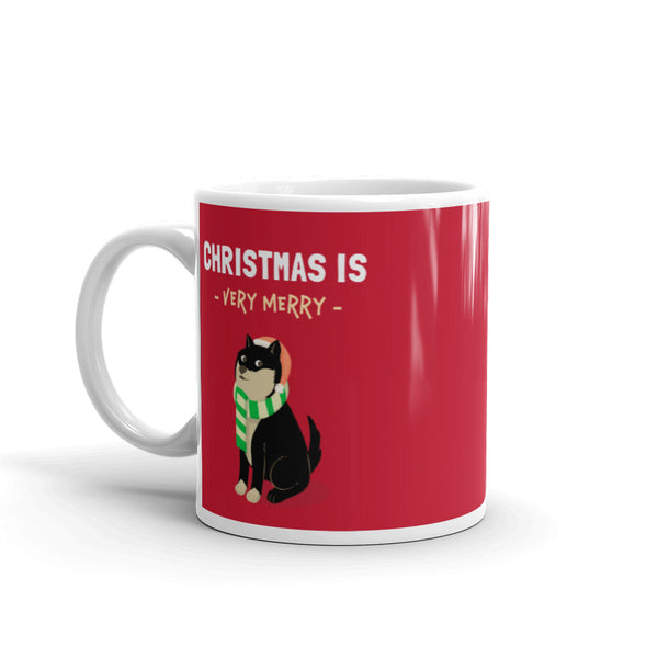 Christmas is Very Merry / Black and Tan Shiba Mug