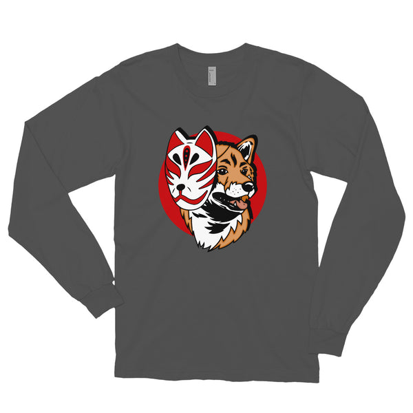 Kitsune Masked Shiba / Red Shiba Unisex Long-Sleeve Shirt