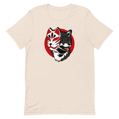 Kitsune Masked Shiba / Black and Tan Shiba Unisex T-Shirt