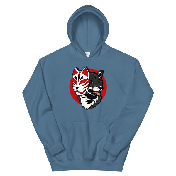 Kitsune Masked Shiba / Black and Tan Shiba Unisex Hoodie