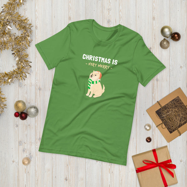 Christmas is Very Merry / Cream Shiba Unisex T-Shirt