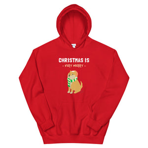 Christmas is Very Merry / Light Red Shiba Unisex Hoodie