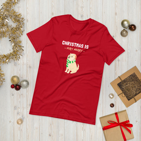 Christmas is Very Merry / Cream Shiba Unisex T-Shirt