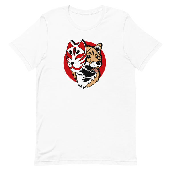 Kitsune Masked Shiba / Light Red Shiba Unisex T-Shirt