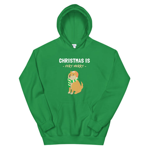 Christmas is Very Merry / Light Red Shiba Unisex Hoodie