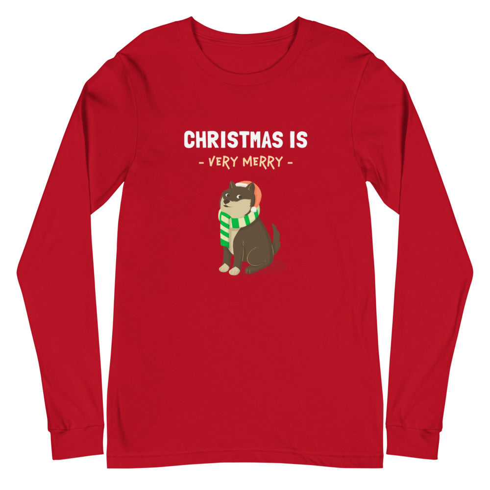 Christmas is Very Merry / Sesame Shiba Unisex Long-Sleeve Shirt