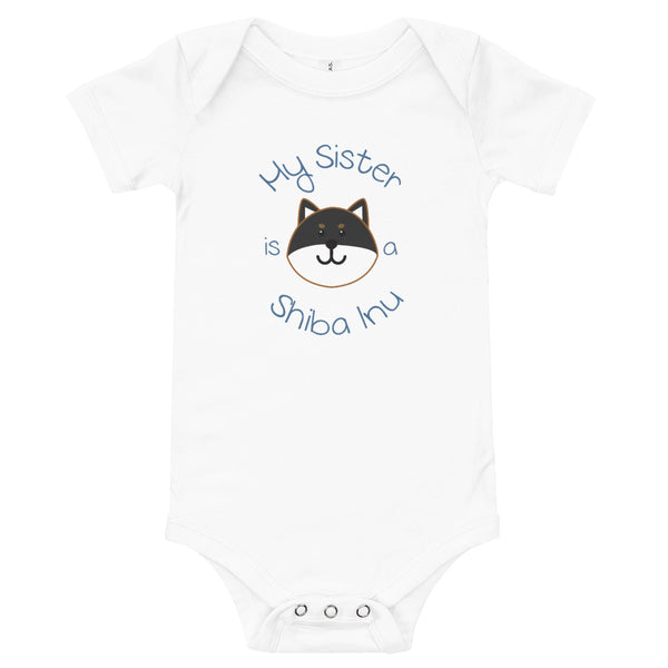 My Sister is a Shiba Inu / Black and Tan Shiba Onesie (Boy Ver.)