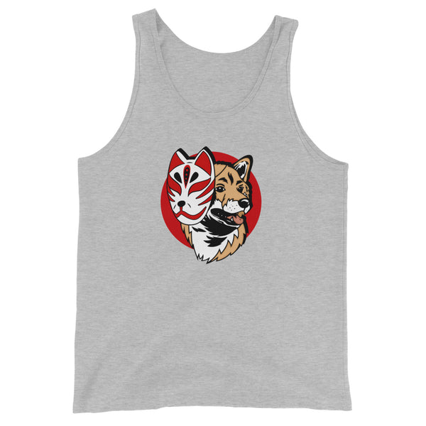 Kitsune Masked Shiba / Light Red Shiba Unisex Tank Top