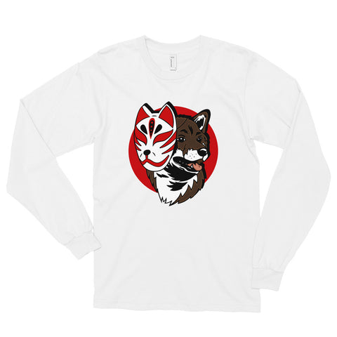 Kitsune Masked Shiba / Sesame Shiba Unisex Long-Sleeve Shirt