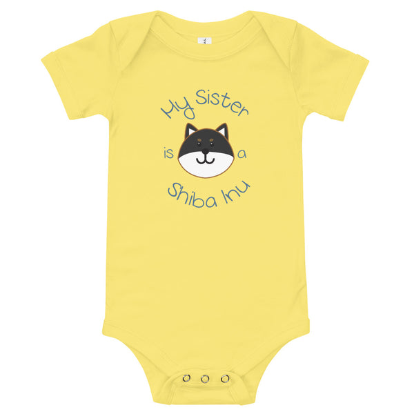 My Sister is a Shiba Inu / Black and Tan Shiba Onesie (Boy Ver.)