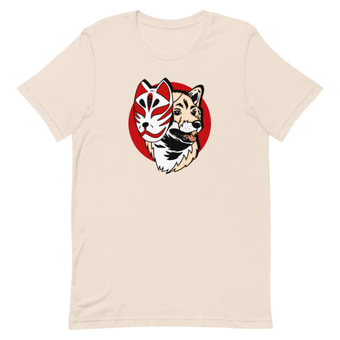 Kitsune Masked Shiba / Cream Shiba Unisex T-Shirt