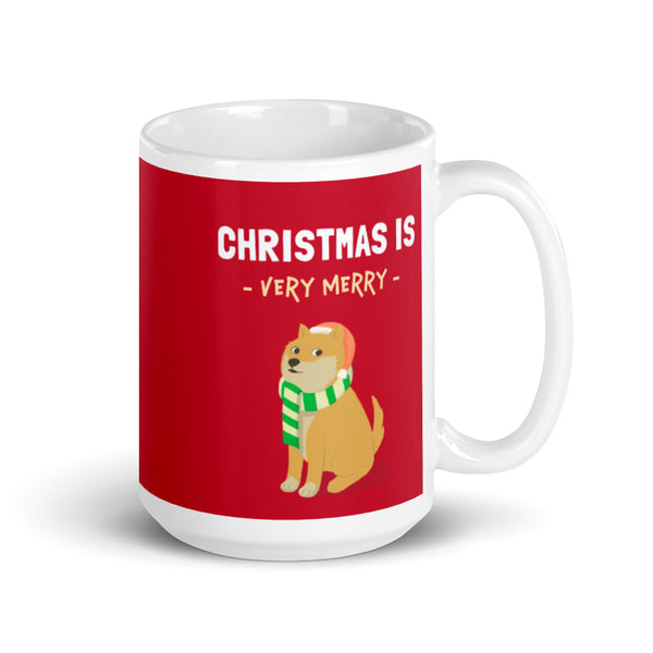 Christmas is Very Merry / Light Red Shiba Mug