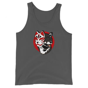 Kitsune Masked Shiba / Black and Tan Shiba Unisex Tank Top