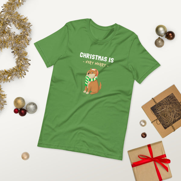 Christmas is Very Merry / Red Shiba Unisex T-Shirt