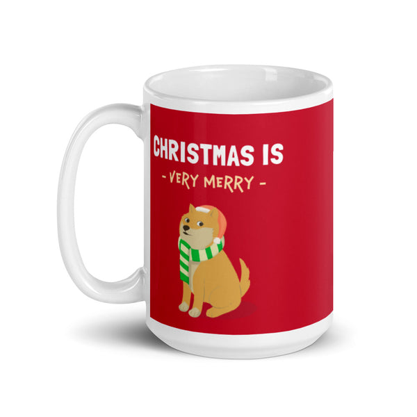 Christmas is Very Merry / Light Red Shiba Mug