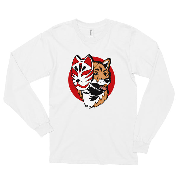 Kitsune Masked Shiba / Red Shiba Unisex Long-Sleeve Shirt