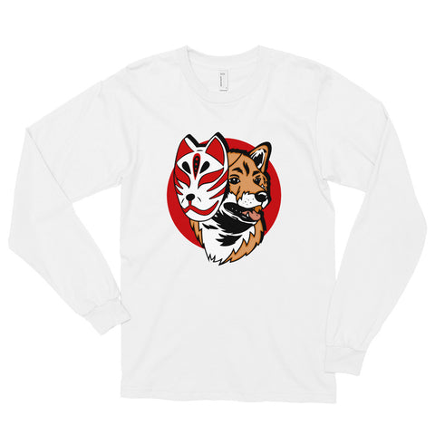 Kitsune Masked Shiba / Red Shiba Unisex Long-Sleeve Shirt