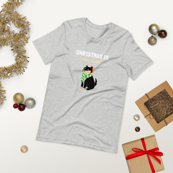 Christmas is Very Merry / Black and Tan Shiba Unisex T-Shirt