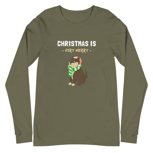 Christmas is Very Merry / Sesame Shiba Unisex Long-Sleeve Shirt