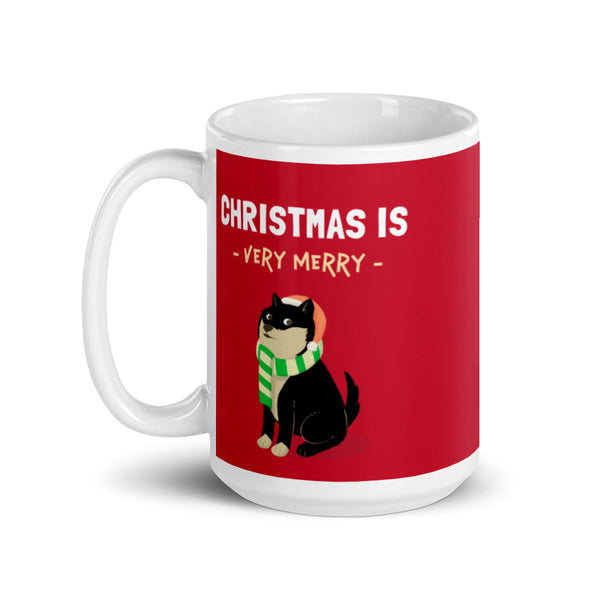 Christmas is Very Merry / Black and Tan Shiba Mug