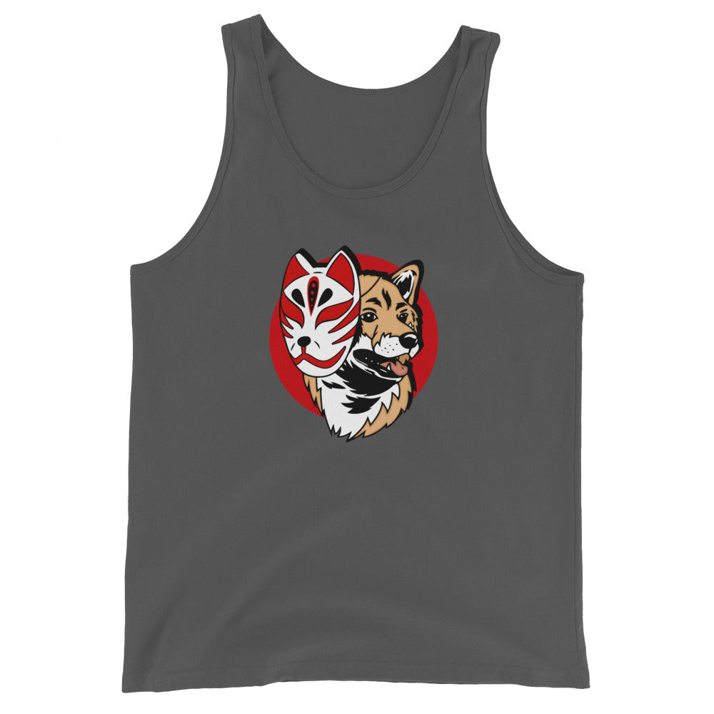 Kitsune Masked Shiba / Light Red Shiba Unisex Tank Top