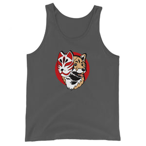 Kitsune Masked Shiba / Light Red Shiba Unisex Tank Top