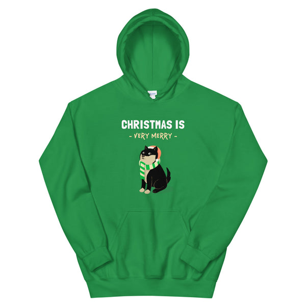 Christmas is Very Merry / Black and Tan Shiba Unisex Hoodie