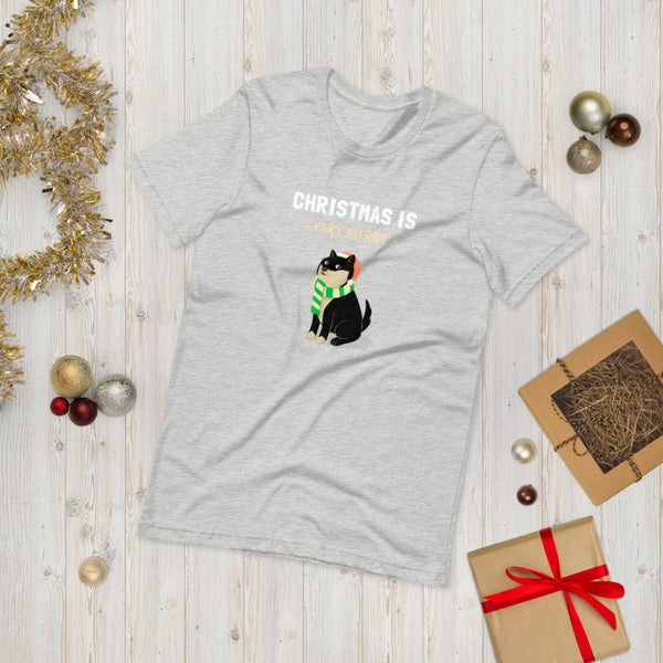 Christmas is Very Merry / Black and Tan Shiba Unisex T-Shirt