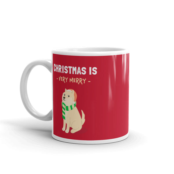 Christmas is Very Merry / Cream Shiba Mug