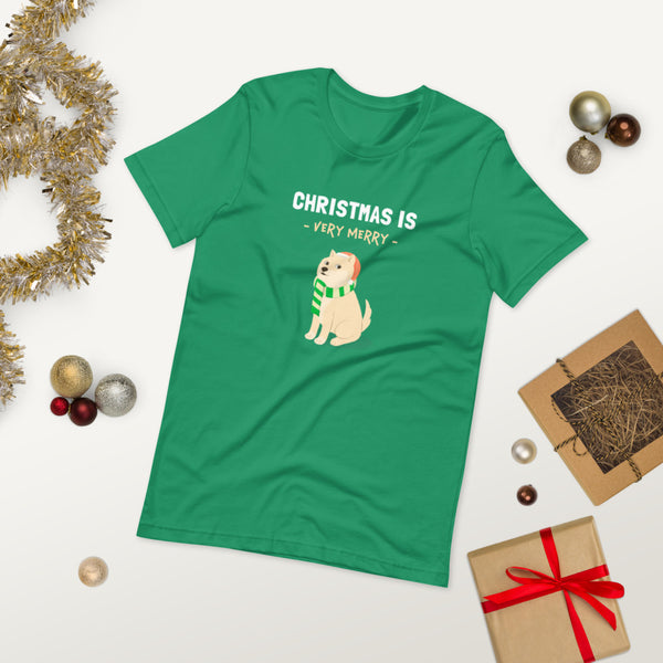 Christmas is Very Merry / Cream Shiba Unisex T-Shirt