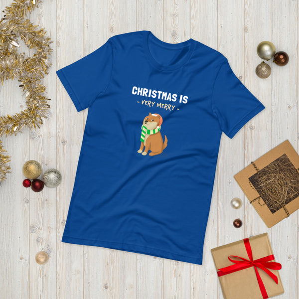 Christmas is Very Merry / Red Shiba Unisex T-Shirt