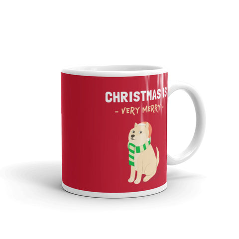 Christmas is Very Merry / Cream Shiba Mug
