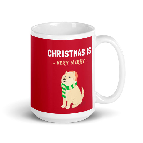 Christmas is Very Merry / Cream Shiba Mug