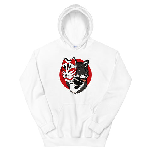 Kitsune Masked Shiba / Black and Tan Shiba Unisex Hoodie