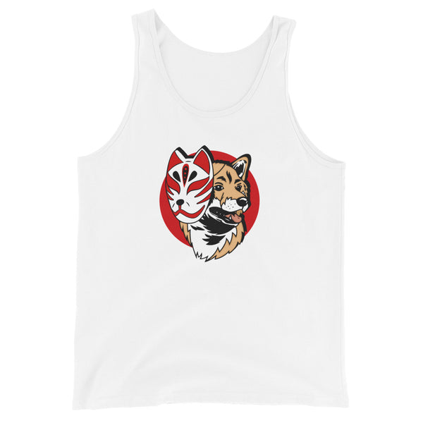 Kitsune Masked Shiba / Light Red Shiba Unisex Tank Top